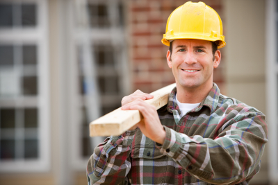 constuction worker smiling